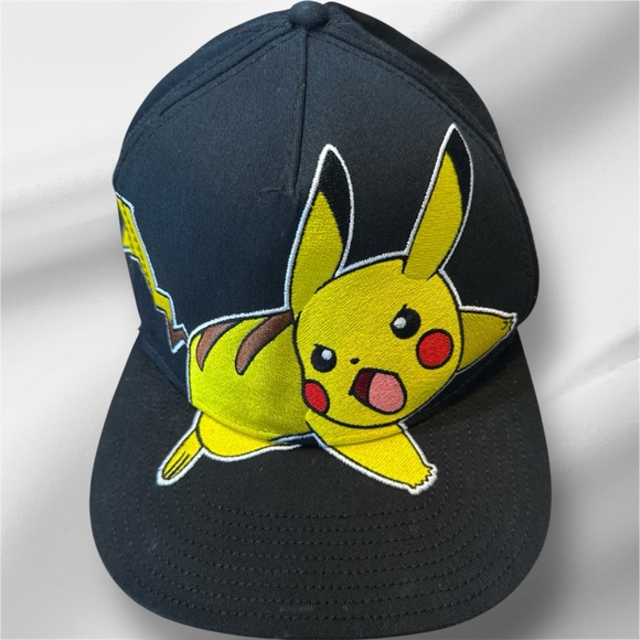 Nintendo Pokemon Pikachu Hat SnapBack Flatbill Cap 2016 Embroidered Big Logo - Picture 1 of 11
